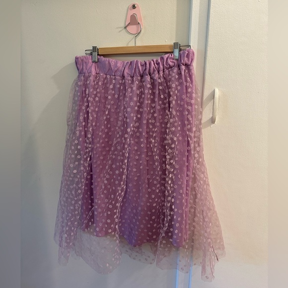 Zara tulle skirt in light lilac colour size L - Picture 2 of 7